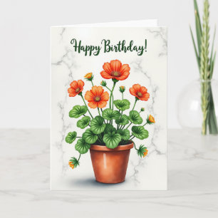 Carte de vœux botanique joyeuse d'anniversaire