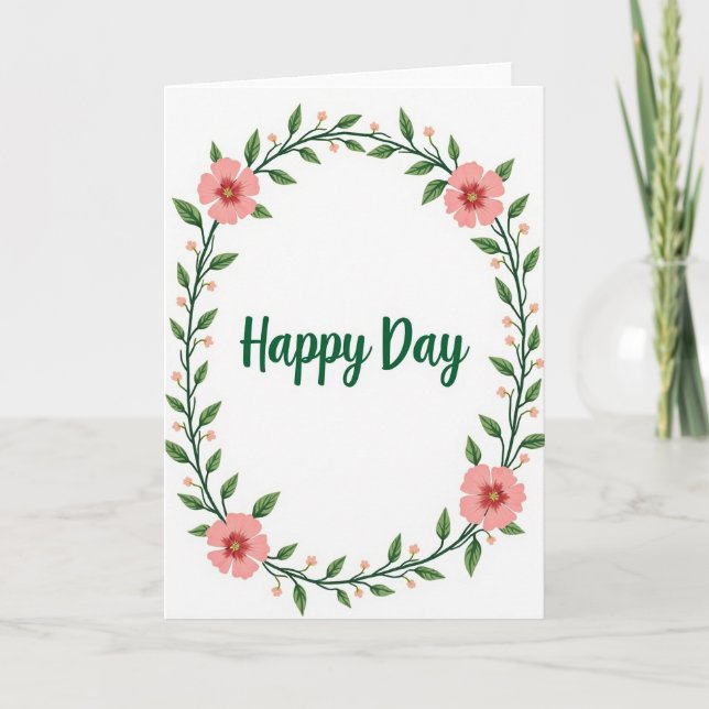 Carte de vœux botanique Joyeux Jour (Devant)
