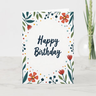 Carte de vœux botanique pour anniversaire