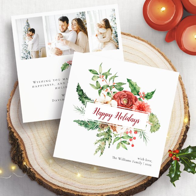 Carte de vœux botanique pour les fêtes (Botanical Photo Happy Holidays Card
)
