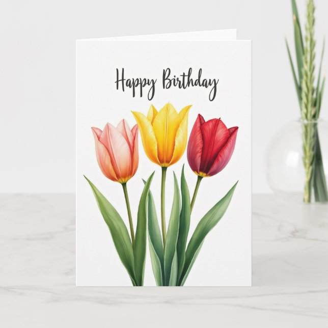 Carte de vœux botanique pour un anniversaire lumin (Devant)