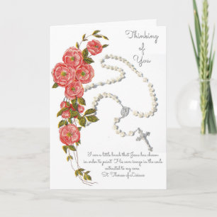 Carte de vœux Bouquet de chapelet en pensant à vou