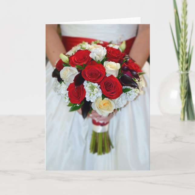 Carte de vœux bouquet de mariée (Devant)