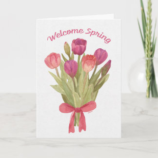 Carte de vœux Bouquet de Tulipes Printanières Joye