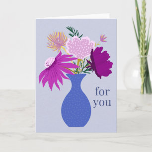 Carte de vœux Bouquet Floral Violet Pour Vous