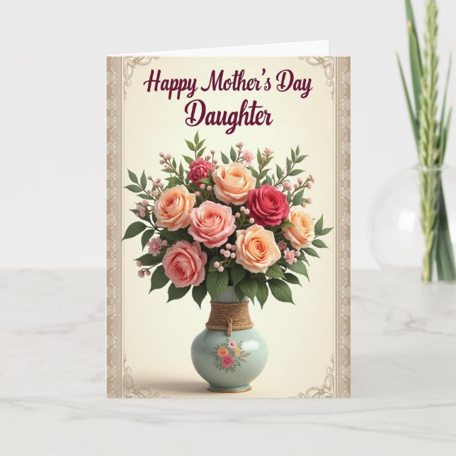 Carte de vœux Bouquet rayé (Devant)