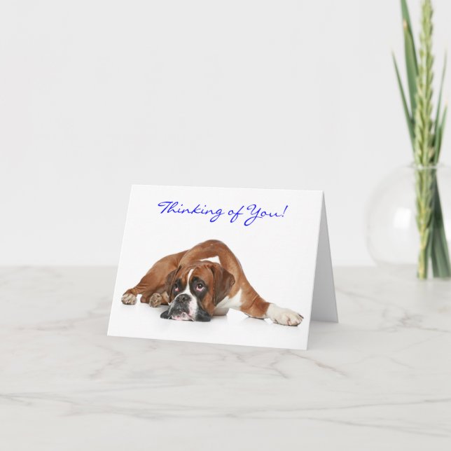 Carte de vœux Boxer « Thinking of You » - Intérieu (Devant)