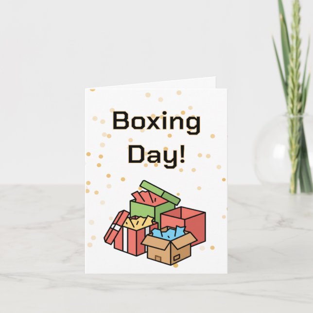 Carte de vœux Boxing Day, cœurs pleins (Devant)