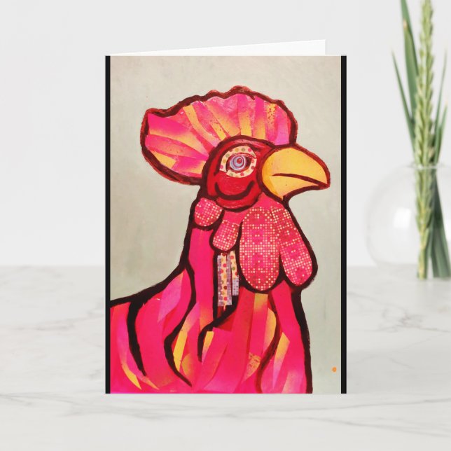 Carte de voeux Bright Red Rooster (Devant)