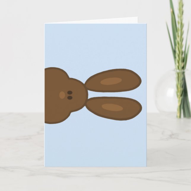 Carte de voeux Brown de visage de lapin de Pâques (Devant)