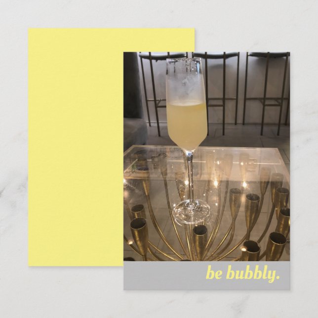 Carte de voeux Bubbly Champagne (Devant / Derrière)