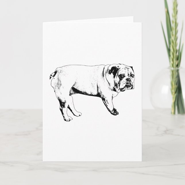 Carte de vœux Bulldog Chaleureux (Devant)