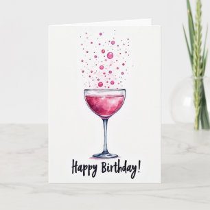 Carte de vœux Bulles roses pour anniversaire