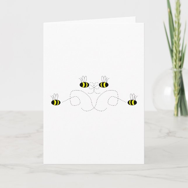 Carte de voeux Bumble Bee Bow (Devant)