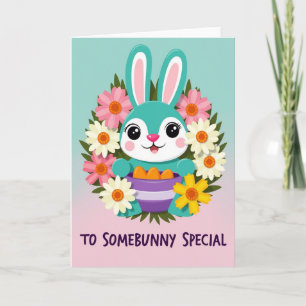 Carte de vœux Bunny And Blooms
