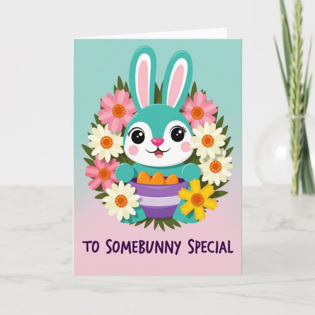 Carte de vœux Bunny And Blooms (Devant)