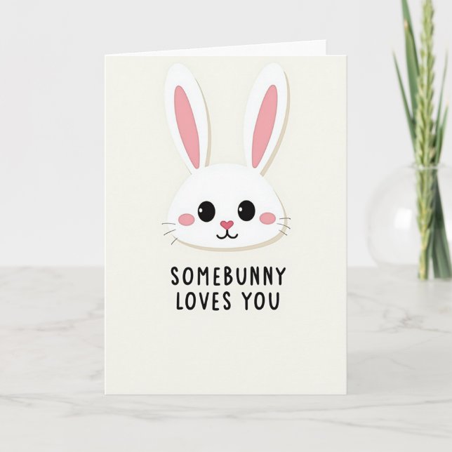 Carte de vœux Bunny Loves You (Devant)