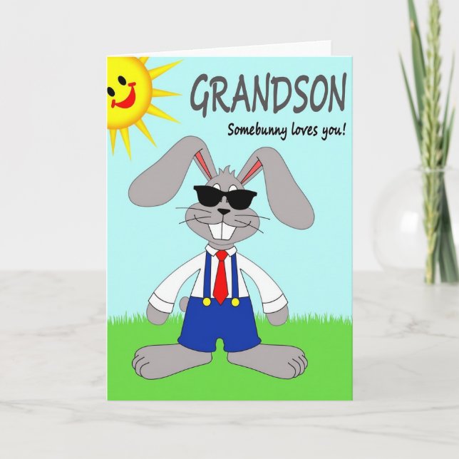 Carte de vœux Bunny Overalls Love You (Devant)