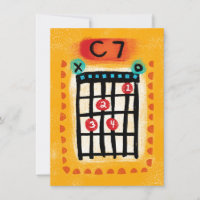 Carte de voeux C7 Guitar Chord - Musique colorée