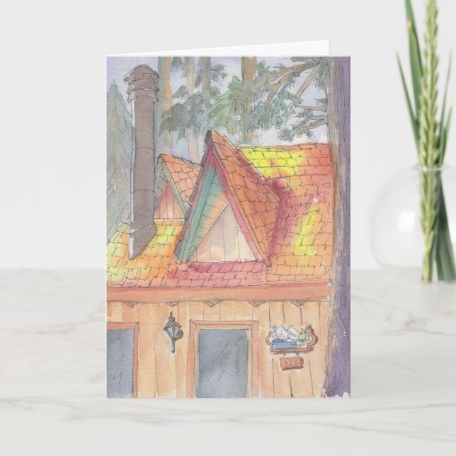 Carte de voeux "Cabine Watercolor Sketch/Arrowhead (Devant)