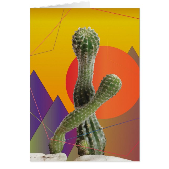 Carte de voeux Cacti Elegant (Devant)