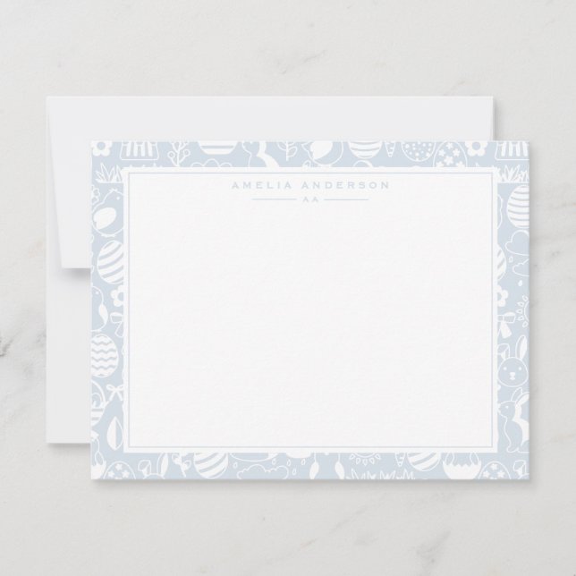 Carte de vœux cadre œuf de Pâques bleu Cool (Devant)