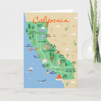 Carte de voeux California Map