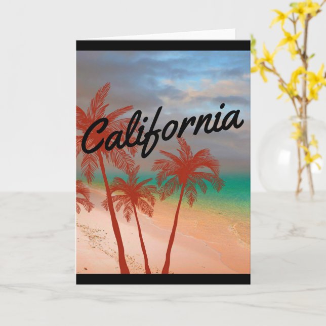 Carte de voeux Californie (Fleur jaune)