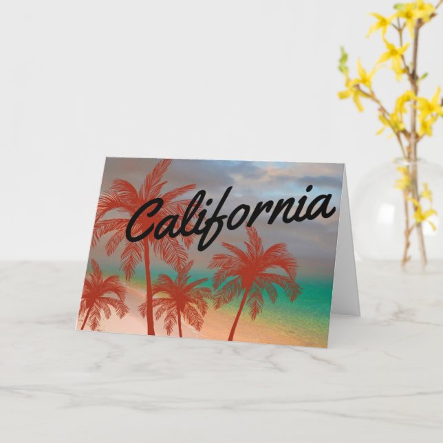 Carte de voeux Californie (Fleur jaune)