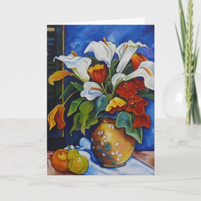 Carte de voeux Calla Lilies and Poppies (Devant)