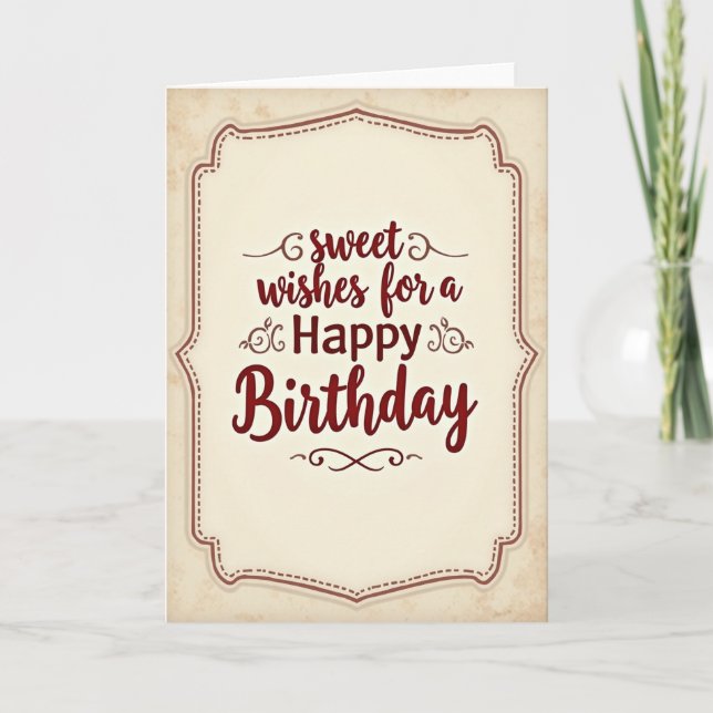 Carte de vœux calligraphiée Sweet Wishes (Devant)