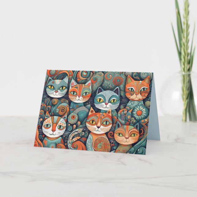 carte de voeux calmant chats (Devant)