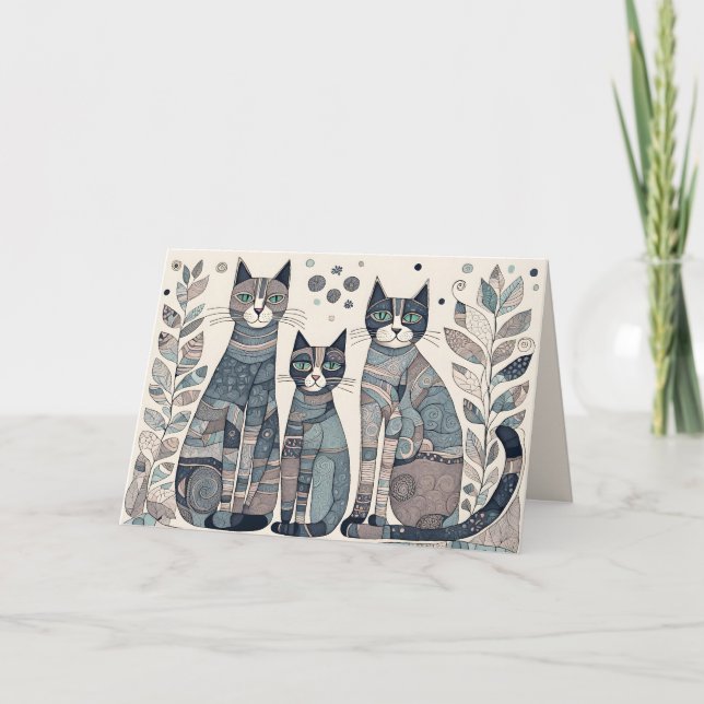 carte de voeux calmant chats (Devant)