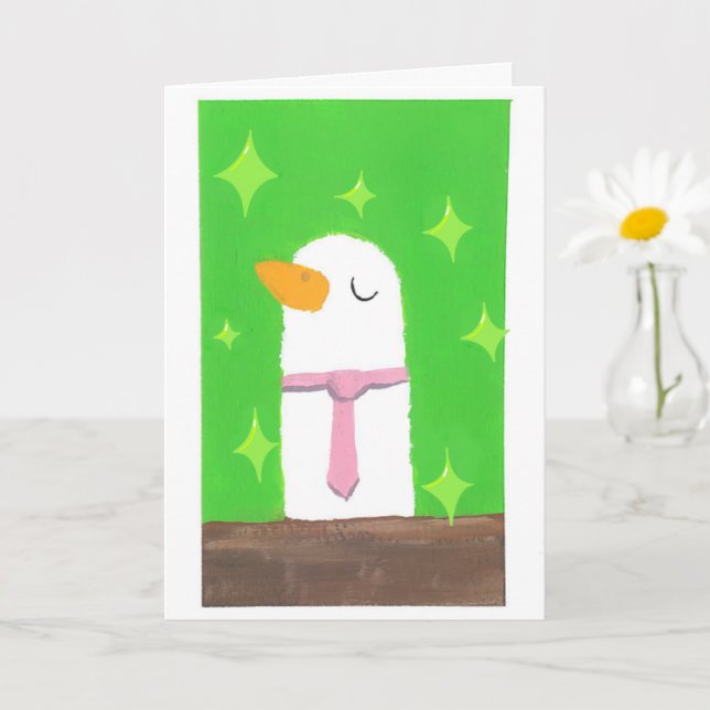 Carte de vœux Canard d'affaires (Petite plante)
