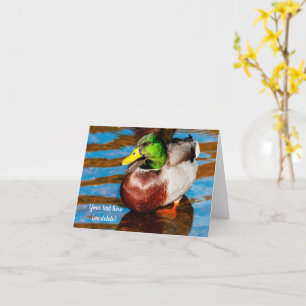 Carte de vœux Caneton colvert mignon