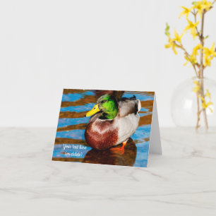 Carte de vœux Caneton colvert mignon