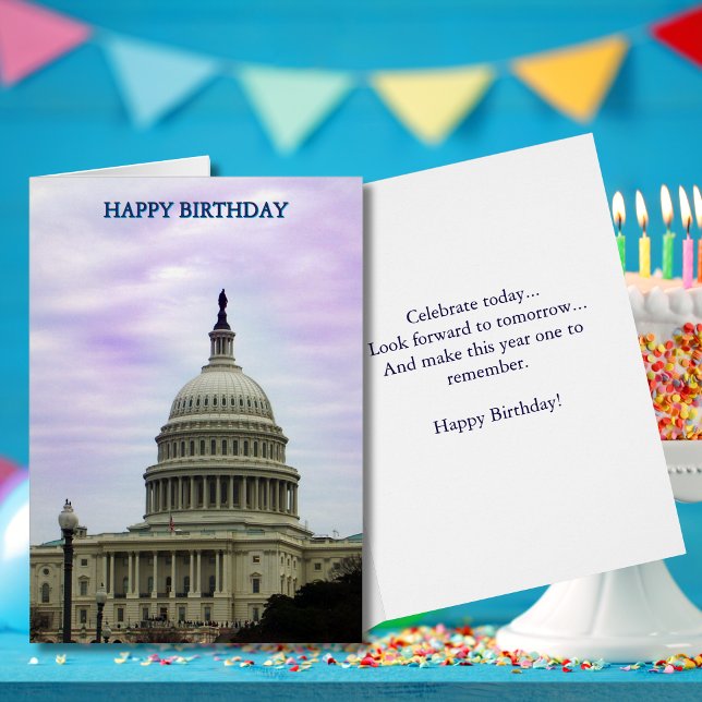 Carte de voeux Capitol Washington DC (United States Capitol DC Birthday Cards)