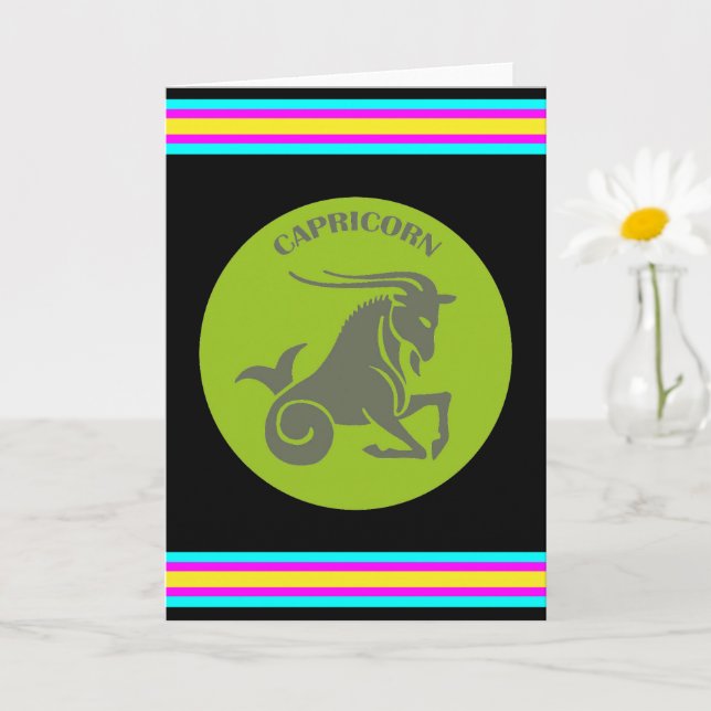 Carte de vœux Capricorne (Petite plante)