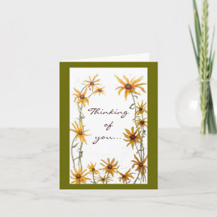 Carte de voeux Caring and Support Jellow Daisies