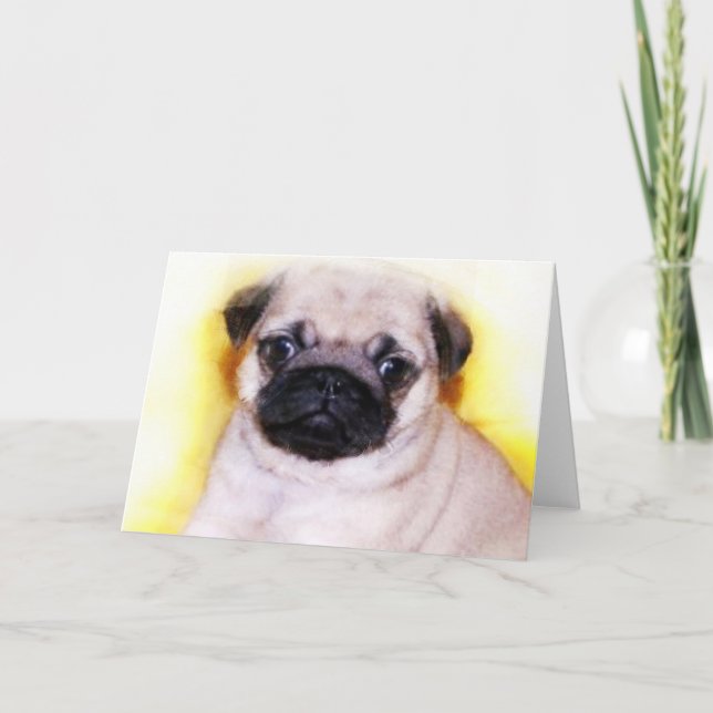 Carte de voeux carlin Puppy (Devant)