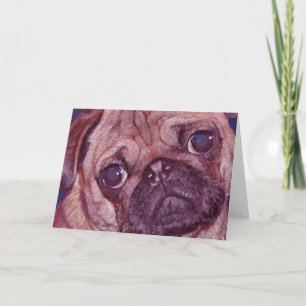 Carte de voeux carlin Puppy Face