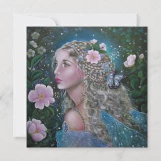 Carte de voeux carré Wild rose fairy