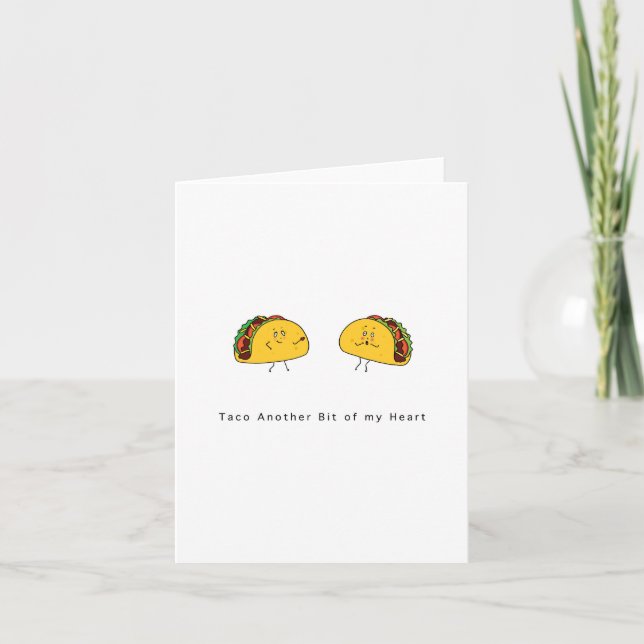 Carte de vœux, carte à thème taco, carte mignonne (Devant)