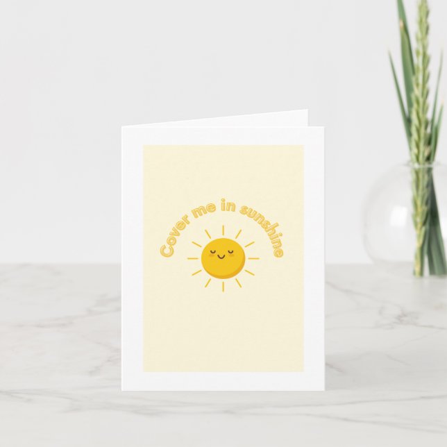 Carte de vœux, carte couvre-moi de soleil, mignonn (Devant)
