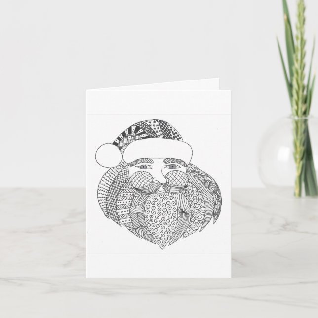 Carte de voeux - Carte de vacances pliée - Doodle  (Devant)