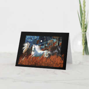 Carte de vœux, Carte de vœux Cheval, Chevaux Sauva