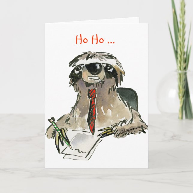 Carte de voeux Cartoon Sloth Holiday (Devant)
