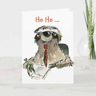 Carte de voeux Cartoon Sloth Holiday