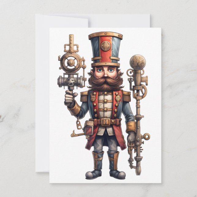 Carte de vœux Casse-Noisette Steampunk (Devant)