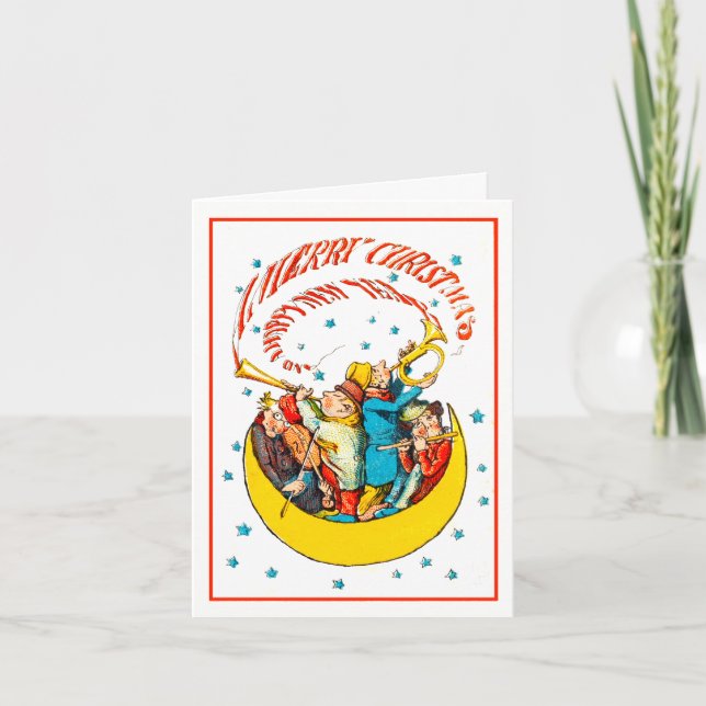 Carte de vœux céleste vintage pour les fêtes (Devant)